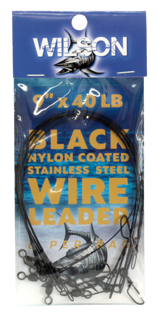 Wilson Deluxe Black Nylon Coated Stainless Steel Wire Leader